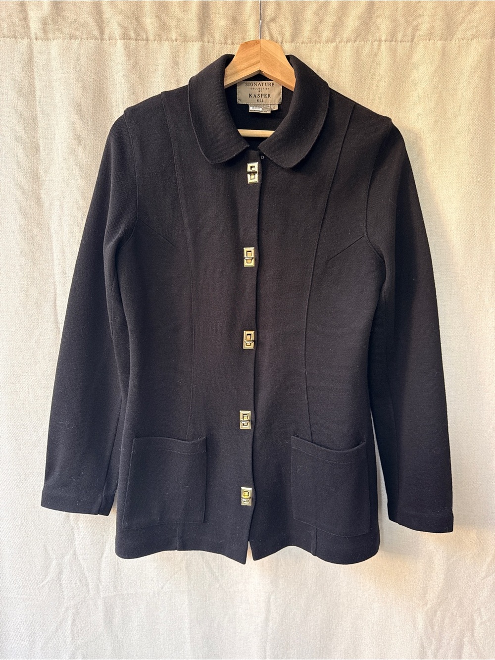 Kasper Black Women's Knit Button-Up Blazer